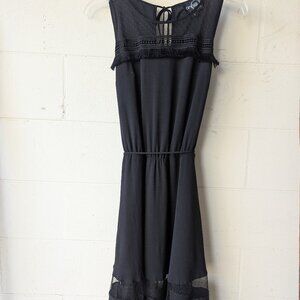 Analili Dress Sleeveless Black Mesh Fringe Women